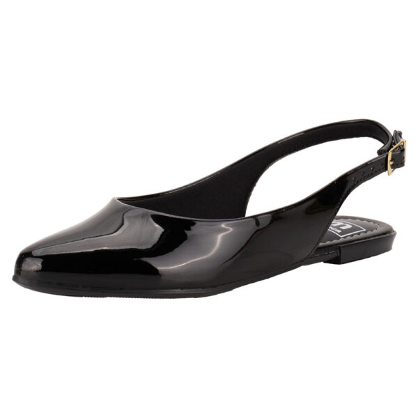 Sapato Feminino Mule Moleca Verniz/Preto