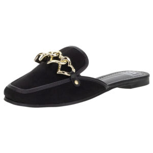 Sapato Feminino Mule Moleca  Preto/Nobuck