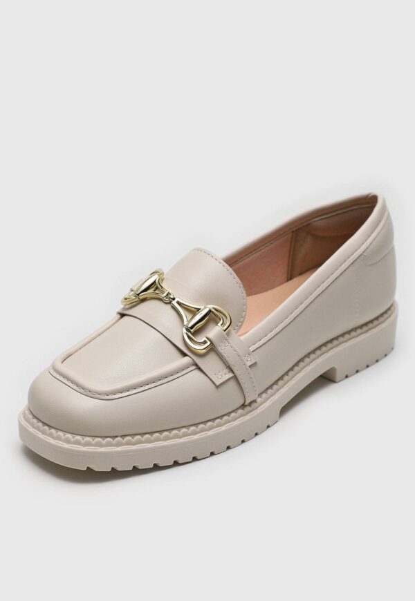 Mocassim Moleca Com Aplicação Decorativa Off-White
