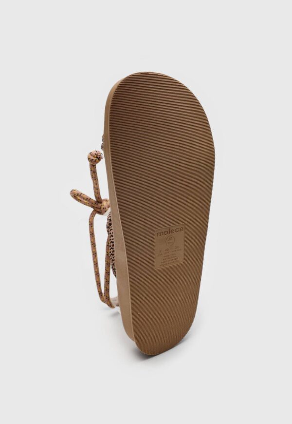 Rasteira Flatform Moleca Amarração Bege - Imagem 6