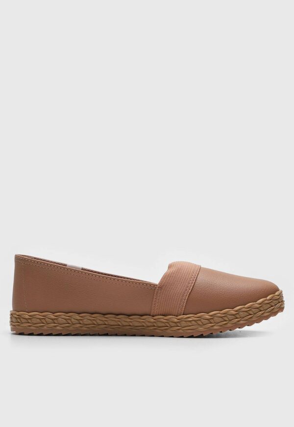 Sapatilha Slip On Moleca Liso Nude - Imagem 3