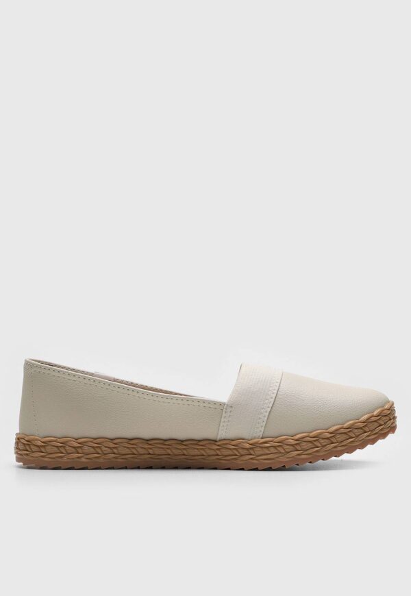 Sapatilha Slip On Moleca Liso Off-White - Imagem 3