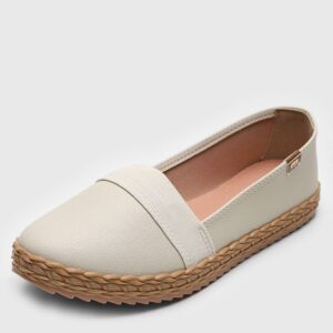 Sapatilha Slip On Moleca Liso Off-White