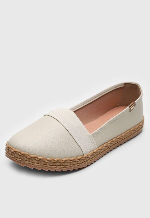 Sapatilha Slip On Moleca Liso Off-White